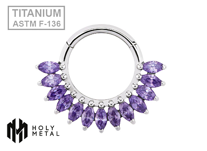 Кольцо-кликер Silia Amethyst 1.2 мм (16 G)